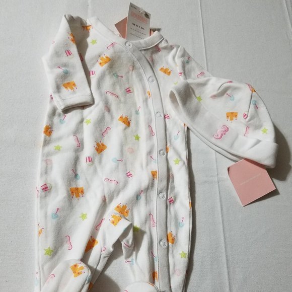 Gymboree By The Seashore Up to 7 lbs. Sleeper & hat set NWT. - Picture 4 of 4